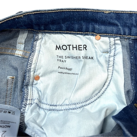 NWT Mother The Swisher Sneak Fray Super Wide Leg Jean size 25 in Punch Buggy - Picture 8 of 11